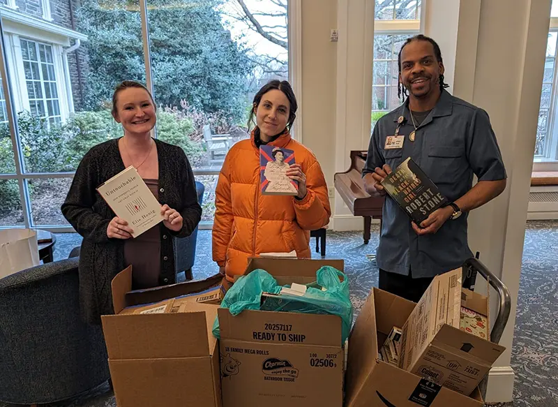 Waverly Heights employees donating books