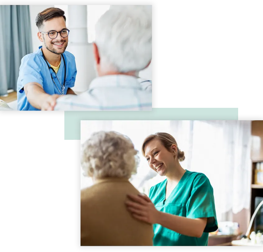 caregivers working at a retirement community