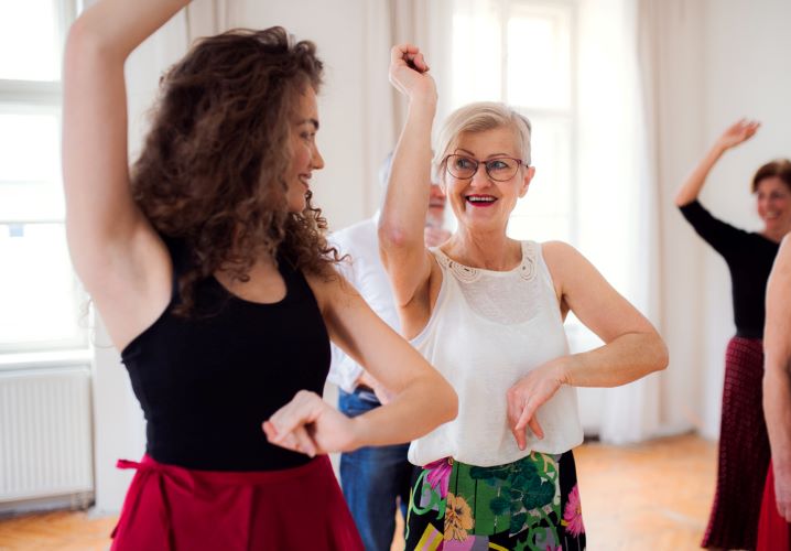 two women dancing